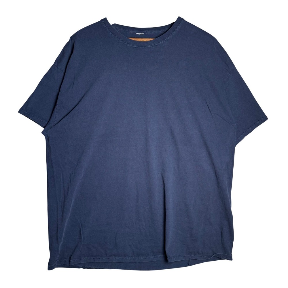 Navy Blue Wolf Graphic Tee Guy I Am Who I Am Distressed Short Sleeve T-Shirt - Picture 3 of 5